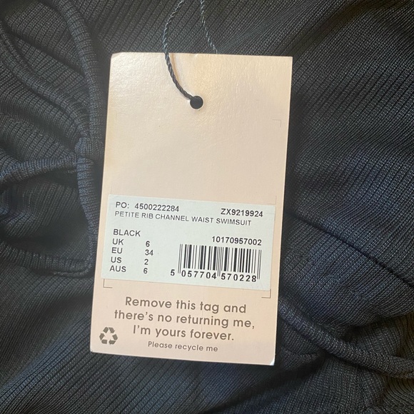 Missguided Petite Rib Channel waist swimsuit size smallP - Picture 8 of 9